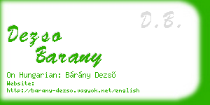 dezso barany business card