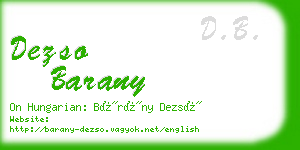 dezso barany business card
